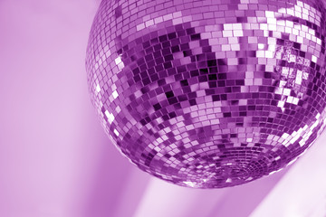Big mirror ball at pink ambient