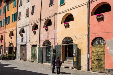 Fototapeta na wymiar Brisighella, Emilia Romagna, europe, italy, ravenna. The colorful street.