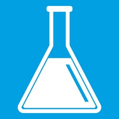 Test tube with oil icon white