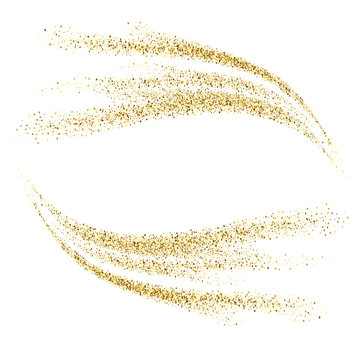Vector Gold Glitter Waves Abstract Background. Sequins Wave On A White Background.