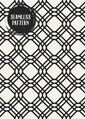 Fototapeta premium Abstract concept vector monochrome geometric pattern. Black and white minimal background. Creative illustration template. Seamless stylish texture. For wallpaper, surface, web design, textile, decor.
