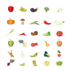 Isolated vegetables set.