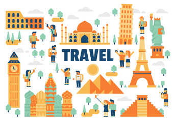 Obraz premium Travel flat Illustration