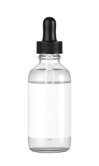 Medicine glass bottle isolated on white background, 3D rendering