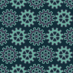Seamless background with gears the wheels. Vector illustration.