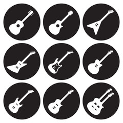 Guitars icons set