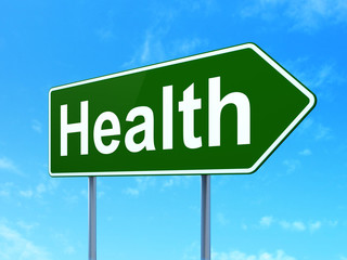 Health concept: Health on road sign background