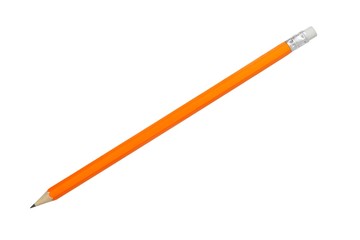 Orange pencil on white
