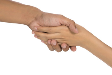 Rescue or helping gesture of hands. Two hands (helping hand to a friend)