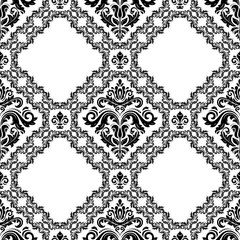 Orient vector classic black and white pattern. Seamless abstract background with repeating elements. Orient background