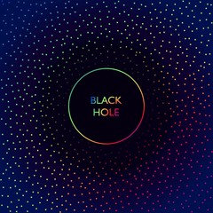 Black Hole. Abstract cosmic poster. Futuristic minimalistic design. Vector Illustration.
