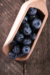 Blueberry antioxidant organic superfood in a bowl concept for healthy eating and nutrition