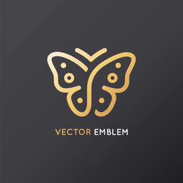 Vector abstract logo design template and emblem - butterfly