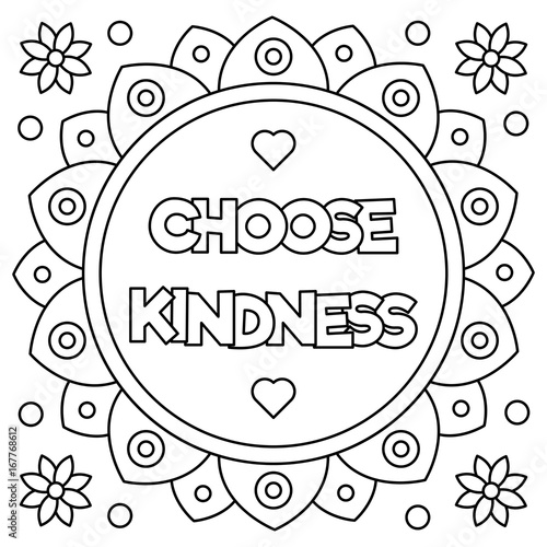 Download "Choose kindness. Coloring page. Vector illustration ...