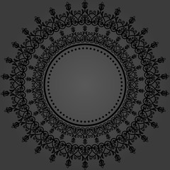 Elegant vector ornament in classic style. Abstract traditional pattern with oriental elements. Classic dark vintage pattern