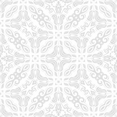 Orient vector classic light silver pattern. Seamless abstract background with repeating elements. Orient background