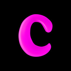 Realistic letter C isolated on black background. 3d. Stock - Vector illustration