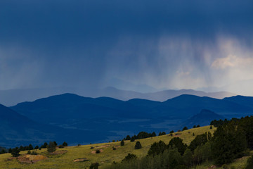 Rain and virga accentuate the Collegiate Peaks mountain range of Colorado