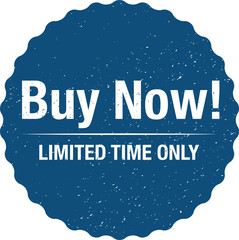 Buy Now Sticker - vector - blau