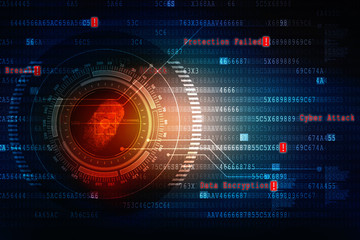Fingerprint Scanning Technology Concept 2d Illustration
