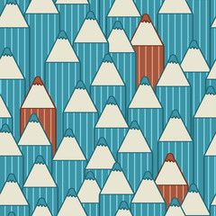 Seamless pattern with cute cartoon pencils. Vector  illustration.