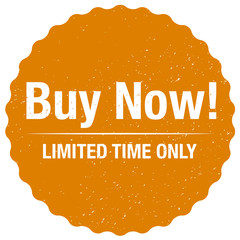 Buy Now Sticker - vector - orange