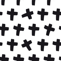 Abstract seamless texture painted hand-made cross