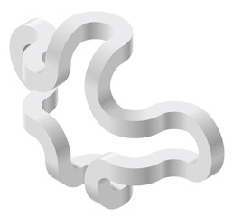 Arched shapes in isometric perspective, isolated on white background. Basic building blocks for creating abstract objects, background. Gray three-dimensional round shapes figure. Low poly vector.