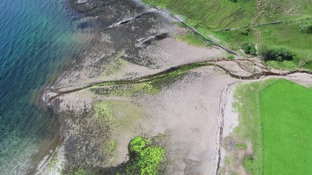 Aerial view of the bay called Camas nan Geall