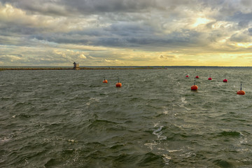 Strong wind in the bay