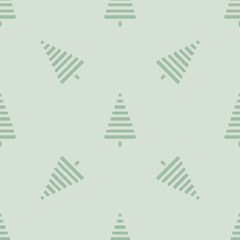 Christmas pattern with trees. Simple, winter background Seamless vector illustration
