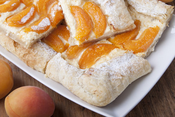 Apricot pie with cottage cheese