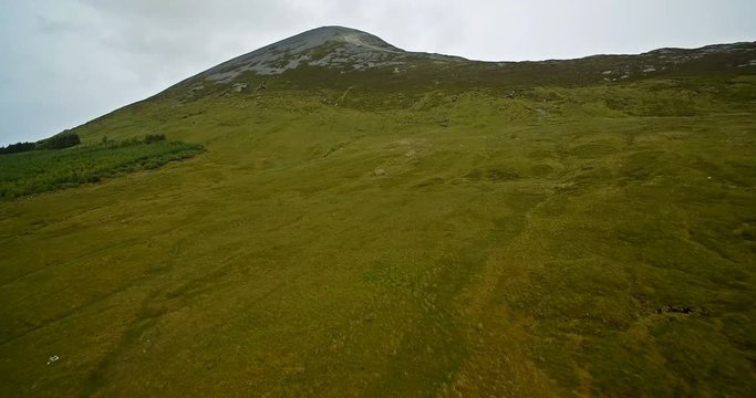 Aerial Around Croagh Patrick, County Mayo, Ireland