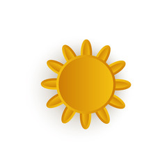 vector cartoon glossy sun icon symbol. Isolated illustration on a white background. Autumn object concept