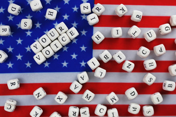 election simbol on usa flag