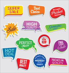 Promo sale stickers and tags collection modern design