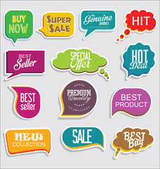 Promo sale stickers and tags collection modern design