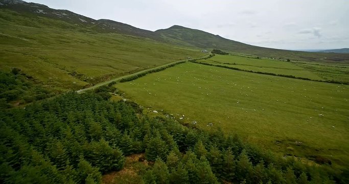 Aerial Around Croagh Patrick, County Mayo, Ireland