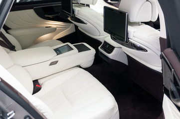 Luxury interior of the new car.