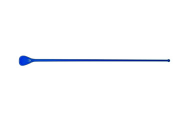 Bright blue plastic long spoon isolated