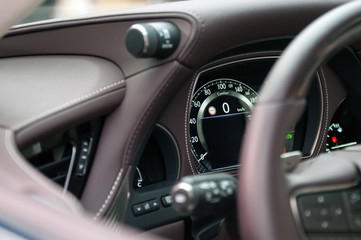 Speedometer in the new luxury car.