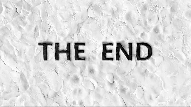 Stop motion animation of "the end" words.