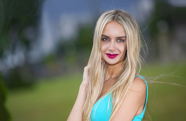 Naklejka premium Portrait young beautiful girl