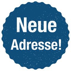 Neue Adresse Sticker - Vektor - blau - obrazy, fototapety, plakaty