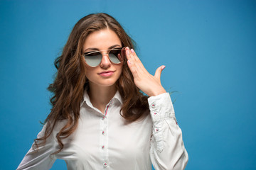 The young woman's portrait with happy emotions