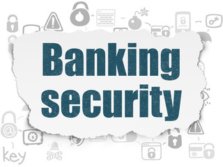 Plakat Safety concept: Banking Security on Torn Paper background