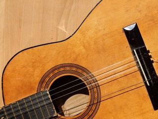 Obraz premium Acoustic Guitar Instrument Close Up 