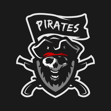 Skull of captain of pirates.