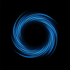 Round blue light twisted, Suitable for product advertising, product design, and other. Vector Illustration