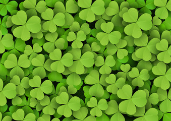 Clover leaves background. Suitable for Saint Patrick's Day, nature concept, and other. Vector Illustration
